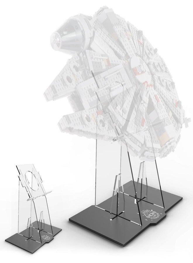 NAOCARD Display Stand for Lego Millennium Falcon 75105 Star Wars Building Set, Acrylic Display Holder, Vertical Display Bracket for Lego 75105 - Image 1